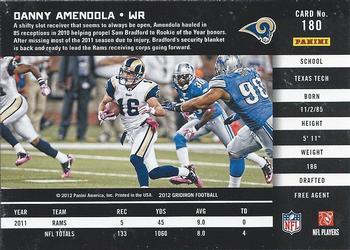 2012 Panini Gridiron #180 Danny Amendola Back