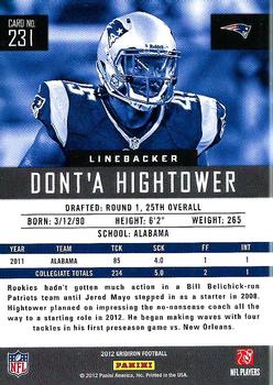 2012 Panini Gridiron #231 Dont'a Hightower Back