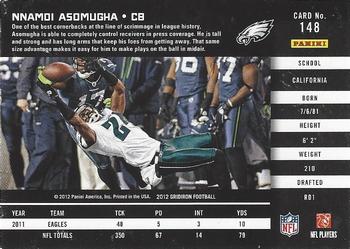 2012 Panini Gridiron #148 Nnamdi Asomugha Back