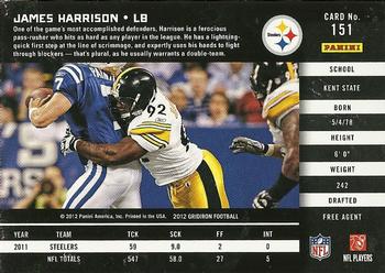 2012 Panini Gridiron #151 James Harrison Back