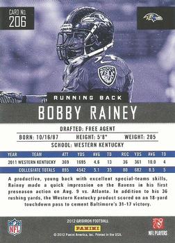 2012 Panini Gridiron #206 Bobby Rainey Back