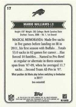 2012 Topps Magic #17 Mario Williams Back
