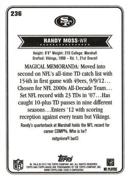 2012 Topps Magic #236 Randy Moss Back
