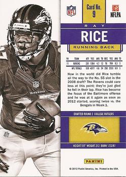 2012 Panini Contenders #9 Ray Rice Back