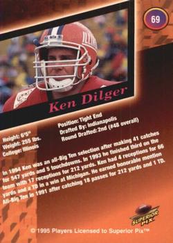 1995 Superior Pix - Autographs #69 Ken Dilger Back