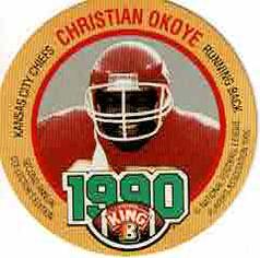 1990 King B Discs #18 Christian Okoye Front
