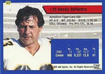 1991 All World CFL #50 Rocky DiPietro Back