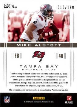 2012 Panini Momentum - Materials #34 Mike Alstott Back