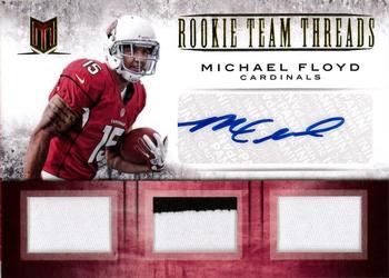 2012 Panini Momentum - Rookie Team Threads Triple Materials Prime Signatures #6 Michael Floyd Front