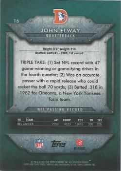 2012 Topps Triple Threads - Emerald #16 John Elway Back