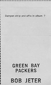 1969 Glendale Stamps #NNO Bob Jeter Back