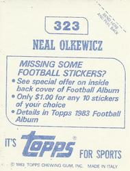 1983 Topps Stickers #323 Neal Olkewicz Back
