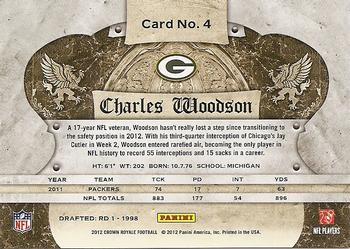 2012 Panini Crown Royale - Retail #4 Charles Woodson Back