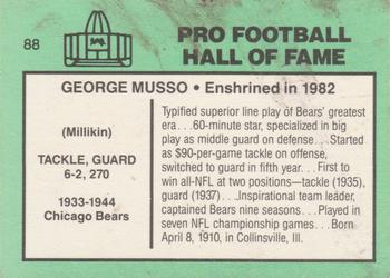 1985-88 Football Immortals #88 George Musso Back