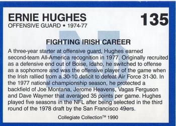 1990 Collegiate Collection Notre Dame #135 Ernie Hughes Back