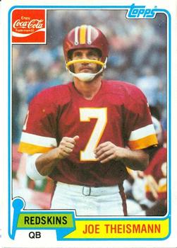 1981 Topps Coca-Cola Washington Redskins #9 Joe Theismann Front