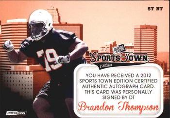 2012 Press Pass Sports Town - Gold #ST BT Brandon Thompson Back