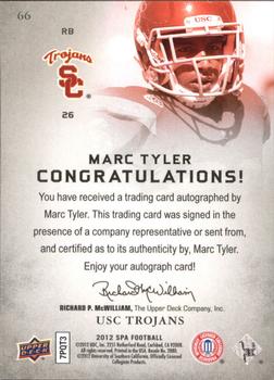 2012 SP Authentic - Autographs #66 Marc Tyler Back