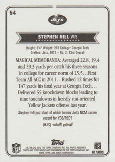 2012 Topps Magic - Mini Pigskin 50 #54 Stephen Hill Back