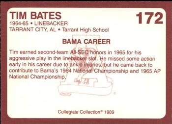1989 Collegiate Collection Coke Alabama Crimson Tide (580) #172 Tim Bates Back