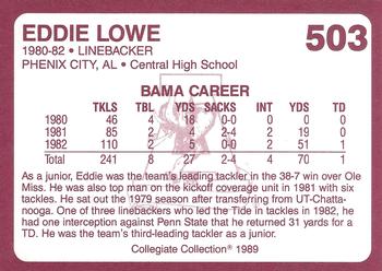 1989 Collegiate Collection Coke Alabama Crimson Tide (580) #503 Eddie Lowe Back