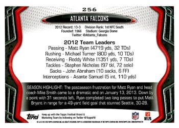 2013 Topps #256 Atlanta Falcons Back