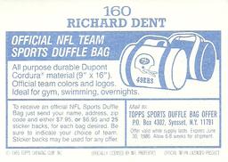 1985 Topps Stickers #160 Richard Dent Back