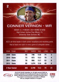 2013 SAGE HIT - Gold #2 Conner Vernon Back