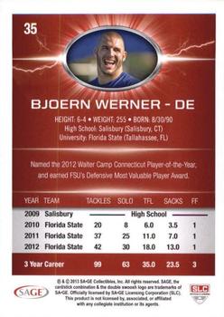 2013 SAGE HIT - Silver #35 Bjoern Werner Back