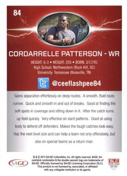 2013 SAGE HIT - Silver #84 Cordarrelle Patterson Back