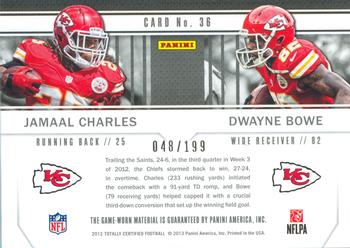2012 Panini Totally Certified - Stitches in Time #36 Dwayne Bowe / Jamaal Charles Back