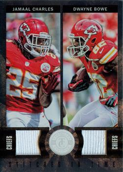 2012 Panini Totally Certified - Stitches in Time #36 Dwayne Bowe / Jamaal Charles Front