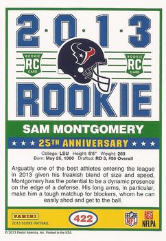 2013 Score #422 Sam Montgomery Back