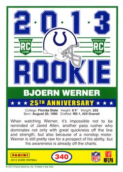 2013 Score #340 Bjoern Werner Back