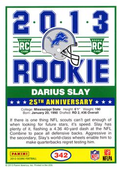 2013 Score #342 Darius Slay Back