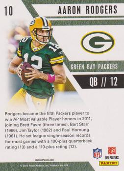 2012 Panini NFL Player of the Day #10 Aaron Rodgers Back