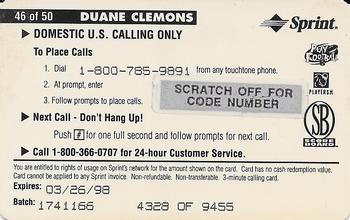 1996 Pro Line II Intense #46 Duane Clemons Back
