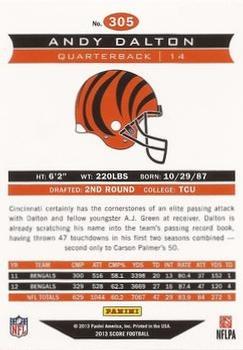 2013 Score - Artist Proofs #305 Andy Dalton Back