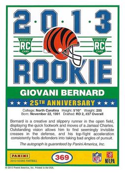 2013 Score - Rookie Signatures Blue #369 Giovani Bernard Back