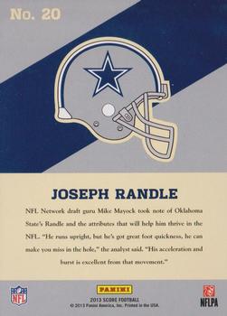 2013 Score - Hot Rookies Retail #20 Joseph Randle Back