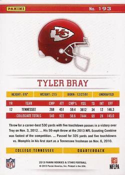 2013 Panini Rookies & Stars #193 Tyler Bray Back