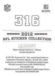 2012 Panini NFL Sticker Collection #316 Charles Woodson Back