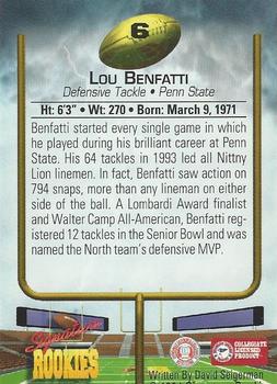 1994 Signature Rookies - Autographs #6 Lou Benfatti Back