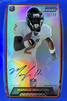 2013 Bowman - Chrome Rookie Autographs Blue Refractors #RCRA-MW Markus Wheaton Front