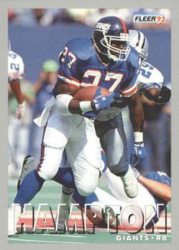 1993 Fleer Shell FACT #21 Rodney Hampton Front