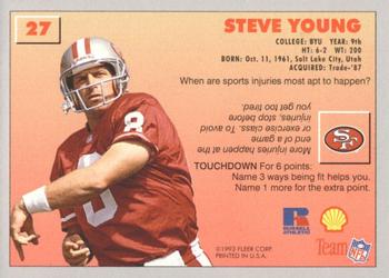 1993 Fleer Shell FACT #27 Steve Young Back