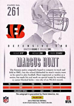 2013 Panini Prestige - Rookie Extra Points Red Signatures #261 Margus Hunt Back