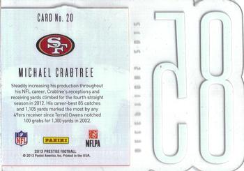 2013 Panini Prestige - Inside The Numbers #20 Michael Crabtree Back
