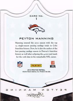 2013 Panini Prestige - NFL Shield #1 Peyton Manning Back