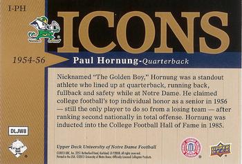 2013 Upper Deck University of Notre Dame - Icons #I-PH Paul Hornung Back